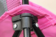 COLEMAN ™ Fyrefly Pink Kids Chair, Glow in the Dark, Padded Back Rest, Foldable, Locking Frame, Insulated Arm Cooler, Mesh Drink Holder, Storage Pocket, Compact Quad Design, 600D Polyester, Carry Bag with Shoulder Strap