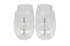 Wildtrak™ Stemless Wine Glasses, 4 Pack, Tritan Shatter-Proof Plastic, BPA Free & Lightweight