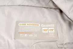 Gibb Hooded Sleeping Bag, 10-15°C, Breathable Lining, Auto Locking Zip, Sewn-through Construction, Sewn in Pocket, Hanging Loop (70 x 215cm)