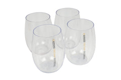 Wildtrak™ Stemless Wine Glasses, 4 Pack, Tritan Shatter-Proof Plastic, BPA Free & Lightweight