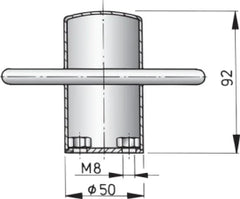 VETUS Bollard stainless steel (AISI 316) type Achilles 90, with bolt mounting ACHIL090B