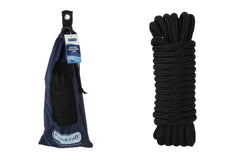 Premium Double Braided Black Nylon Dock Line 12mm x 8m with Mesh Storage Bag