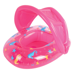 Inflatable Sealife Baby Float with Canopy Pink 90x76cm - Age 1-2yrs