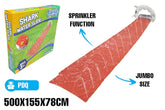 Shark Waterslide 5m, Sprays Water, Connects to Hose 500x155x78cm - Ages 3+