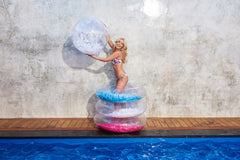 Large Inflatable White Feather Beach Ball 60cm