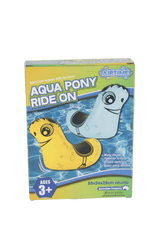 Inflatable Ride-on Aqua Pony with Stabiliser Yellow or Blue - Age 3+ (88x56x28cm)