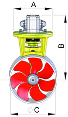VETUS Hydraulic bow thruster 95 kgf incl. hydro motor 6,0 kW, for tunnel ? 185 mm BOW95HMD