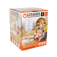 Wildtrak™ Wine Glasses, 4 Pack, Tritan Shatter-Proof Plastic, BPA Free & Lightweight 355ml