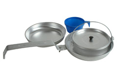 Wildtrak™ Hiker 1P Essential Mess Cooking Kit Aluminum Pots Frypan and Drinking Cup