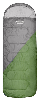 Gibb Hooded Sleeping Bag, 10-15°C, Breathable Lining, Auto Locking Zip, Sewn-through Construction, Sewn in Pocket, Hanging Loop (70 x 215cm)