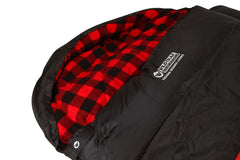 Wildtrak™ Kalgan Jumbo Hooded Sleeping Bag, -2 to -7°C, Breathable Flannel Lining, Polyester Ripstop Outer, Auto Lock Zips, Sewn-in Storage Pocket, Hanging Loop, Storage Bag, 90x230cm