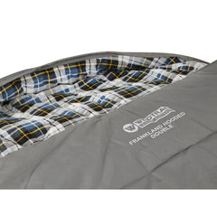 Wildtrak™ Frankland Double Hooded Sleeping Bag, -2 to -7°C, Flannel Inner, Cotton Canvas Outer Shell, Auto Lock Zips, Sewn-through Contruction, Sewn-in Storage Pocket, Storage Bag, Hanging Loops, 120x230cm