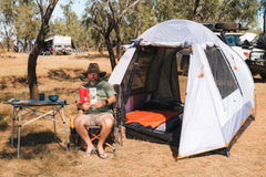 Wildtrak™ Tanami Series II 3V Dome Tent with Front Vestibule, Easy Assemble, Heavy Duty Floor, Shock Corded Fibreglass & Steel Poles, Ultrafine Mesh, J Hook Connections, Airlite Vents, Waterproof Fly, Carry Bag with Handles