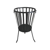 Ignite 58cm Black Steel Portable Firepit/Planter/Wood Storage Basket with Legs