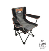 WILDTRAK™ KIDS Youth Foldable Camp Chair, Compact, Drink Holder, Easy Clean Fabric, Safety Lock to Prevent Chair from Collapsing, Weight Rated 120kg, Carry Bag with Shoulder Strap