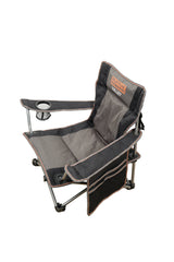 Wildtrak™ Valley Event Chair with Large Storage Pocket, Drink Holder, Cushioned Back, Adjustable Arm, High-Tensile Steel Frame, Weight Rated 120kg, Headrest Storage Pocket, Carry Bag with Shoulder Strap