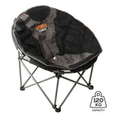 WILDTRAK™ Julimar Comfort Moon Chair, Fully Cushioned Seat, Oversized, Quad Folding, Weight Rating 120kg, Carry Bag with Shoulder Strap