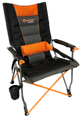 Yamba Solid Arm Chair with Lumbar Support for Camping and Events (Folding Chair + Carry Bag)