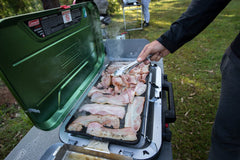 Coleman Eventemp 3-Burner Stove with Griddle and Built in Wind Guards, Stainless Steel Burners