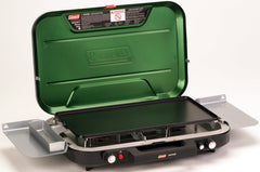 Coleman Eventemp 3-Burner Stove with Griddle and Built in Wind Guards, Stainless Steel Burners