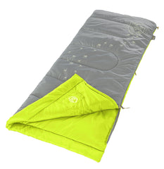 Coleman™ Green Fyrefly Kids Sleeping Bag, Comfort Cuff, ThermoTech® Insulation, Glow in the Dark, Interior pocket, Temp Rating: 7°C, Machine Washable, Max User Height 152cm, 167 x 66 cm