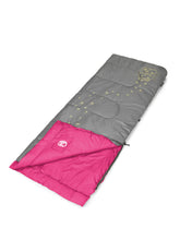 Coleman™ Pink Fyrefly Kids Sleeping Bag, Comfort Cuff, ThermoTech® Insulation, Glow in the Dark, Interior pocket, Temp Rating: 7°C, Machine Washable, Max User Height 152cm, 167 x 66 cm