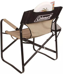 Coleman™ Flat Fold Steel Oversized Directors Chair with Side Table, Storage Pocket, Drink Holder