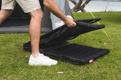 Big Sky Compact Stretcher Bed, Flat Fold, Steel Frame, Silicone Grips, Poly Cotton Foam Mattress, Comfortsmart Coil Suspension, 175 x 63 x 38cm, 102kg