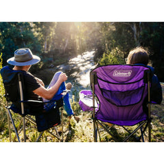 Coleman Quad Queen Size Cooler Arm Camp Chair - Purple