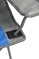 WILDTRAK™ KIDS Blue/Grey Foldable Camp Chair, Easy Clean Fabric, Drink Holder, Weight Rated 100kg, Carry Bag with Shoulder Strap