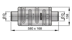 VETUS Exhaust muffler type MP100, for Ø 102 mm hose DEMPMP100