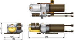 VETUS Electro-hydraulic pump 12 V, type B, 700 cm³/min  EHPB24R2
