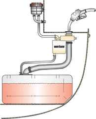 VETUS Fuel "splash-stop" for filler cap Ø 51 mm, fuel filling hose Ø 51 mm, breather Ø 25 mm FS5125