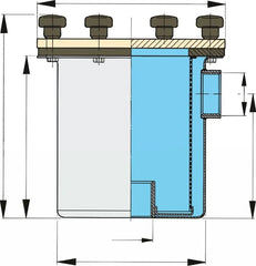 VETUS Cooling water strainer type 525, stainless steel (AISI 316), connection G1 1/2" excl. mounting brackets FTR525