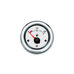 VETUS Fuel level indicator, white, 12 / 24 V, cut-out size Ø 52 mm (excl. sensor) FUELW