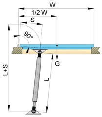 VETUS Gas strut, stainless steel (AISI 316), 240 - 380 mm incl. fittings GASSP38