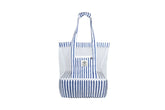Mediterranean 2 in 1 Insulated Beach Cooler Bag, 2 Compartments, Mesh Top, Zipped Pocket
