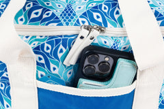 Peacock Paradise 15 Can Deluxe Cooler Bag, Insulated Lining, Removable Shoulder Strap, Storage Pocket