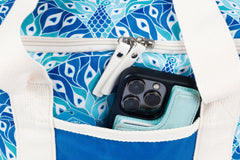 Peacock Paradise 15 Can Deluxe Cooler Bag, Insulated Lining, Removable Shoulder Strap, Storage Pocket