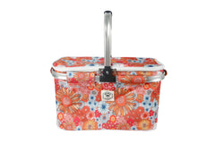 Good Vibes™ Insulated Market Cooler Bag, Aluminium Frame, Fully Zipped, Collapsible - Retro Summer