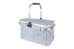 Good Vibes™ Insulated Market Cooler Bag, Aluminium Frame, Fully Zipped, Collapsible - Mediterranean