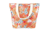 Retro Summer Beach Shopping Bag, Inner Pocket, Carry Handles