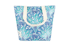 Peacock Paradise Beach Shopping Bag, Inner Pocket, Carry Handles