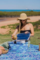 Good Vibes™ Insulated Market Cooler Bag, Aluminium Frame, Fully Zipped, Collapsible - Peacock Paradise