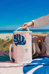 Blush Palm Insulated Barrel Cooler Bag with Shoulder Strap