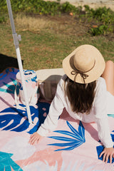 Blush Palm Insulated Barrel Cooler Bag with Shoulder Strap