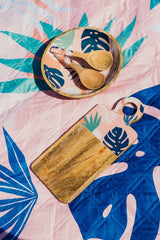 Blush Palm Mango Wood & Enamel Serving Board 46cm