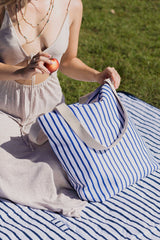 Mediterranean Beach Shopping Bag, Inner Pocket, Carry Handles