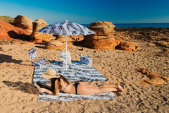 Good Vibes™ 160cm Premium Waffle Beach Towel with Storage Bag, Double Sided, Eco Friendly, Sand Free, Quick Dry, Ultra Absorbent - Sorrento