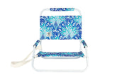 Peacock Paradise Foldable Beach Chair with Carry Strap, Lightweight & Portable, High Back, Powder Coated Frame